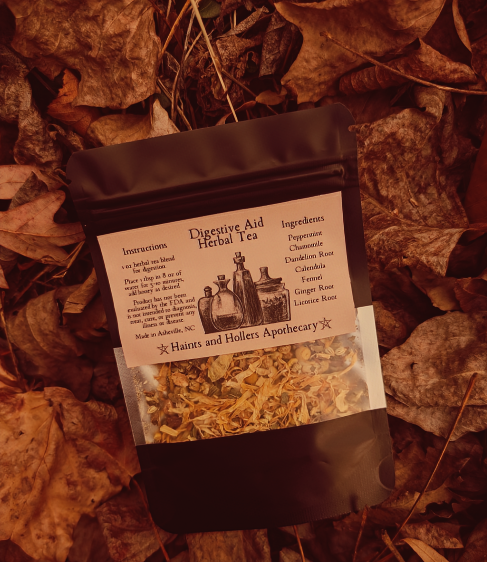 Digestive Aid Herbal Tea Blend • Organic Herbs • 1 oz