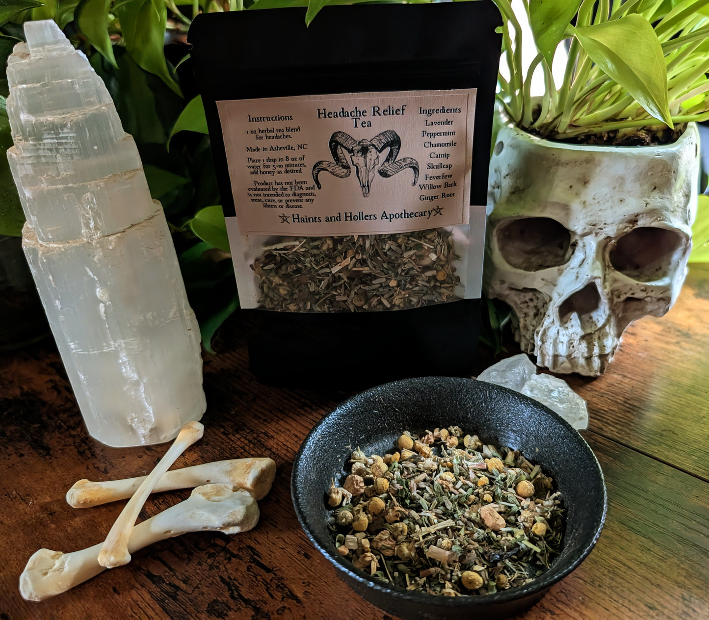 Headache Relief Herbal Tea Blend • Organic Herbs • 1 oz