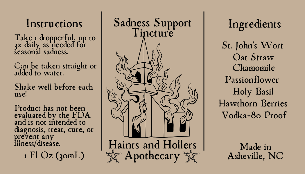 Sadness Support Herbal Tincture • Seasonal/Situational Sadness • 1 oz