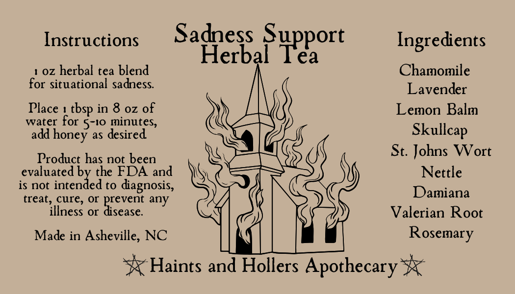Sadness Support Herbal Tea Blend • Organic Herbs • 1 oz