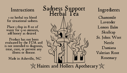Sadness Support Herbal Tea Blend • Organic Herbs • 1 oz