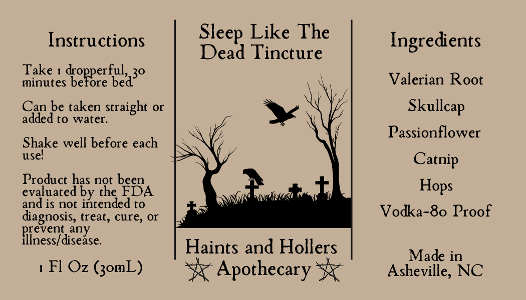Sleep Like The Dead Herbal Tincture Blend • Sleep Aid • Organic Herbs • 1oz