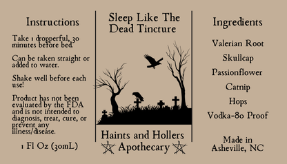 Sleep Like The Dead Herbal Tincture Blend • Sleep Aid • Organic Herbs • 1oz