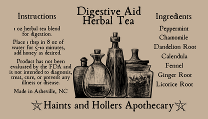 Digestive Aid Herbal Tea Blend • Organic Herbs • 1 oz