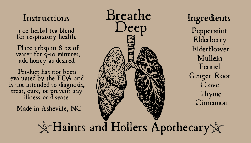 Breathe Deep Herbal Tea Blend • Organic Herbs • 1 oz