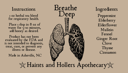 Breathe Deep Herbal Tea Blend • Organic Herbs • 1 oz
