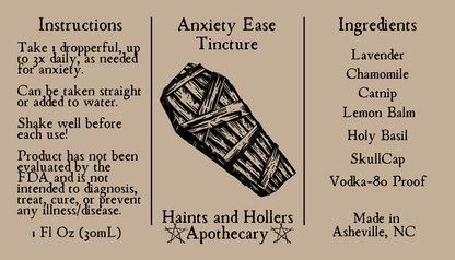 Anxiety Ease Herbal Tincture Blend • Organic Herbs • 1oz