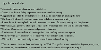 Anxiety-Ease Herbal Tea Blend •  Organic Herbs • 1 oz