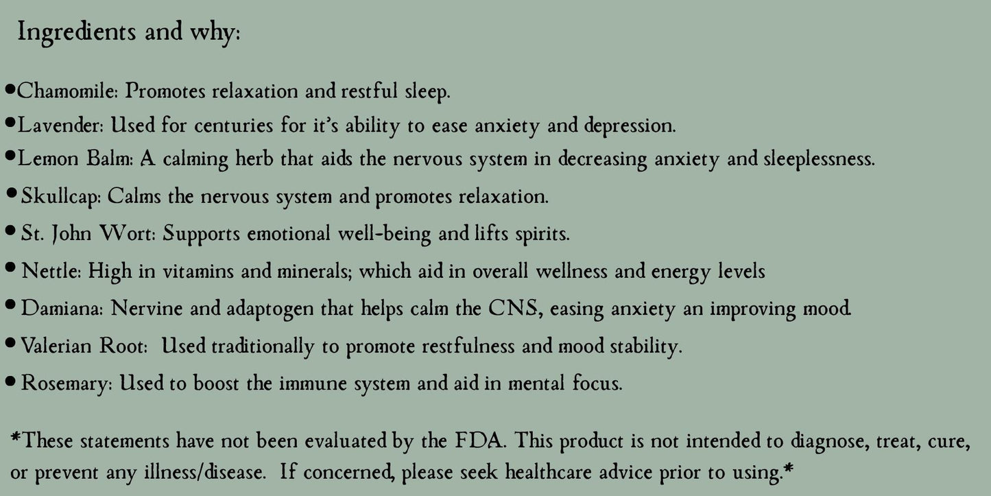 Sadness Support Herbal Tea Blend • Organic Herbs • 1 oz