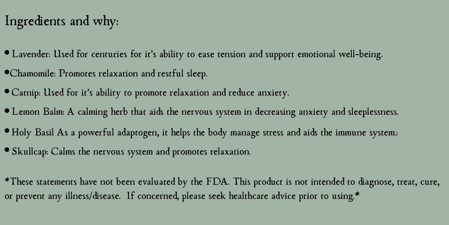 Anxiety Ease Herbal Tincture Blend • Organic Herbs • 1oz