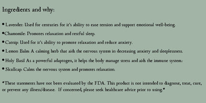 Anxiety Ease Herbal Tincture Blend • Organic Herbs • 1oz