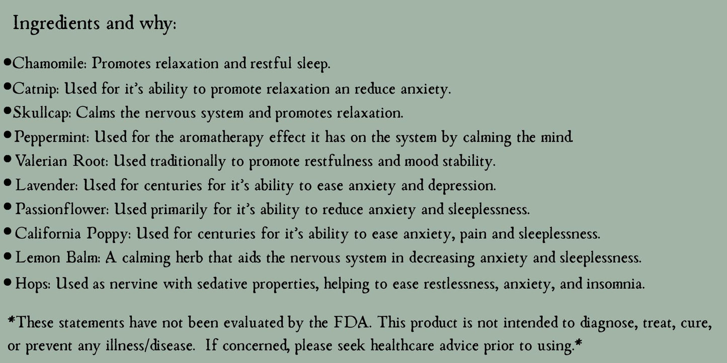 Sleep Like The Dead Herbal Tea Blend • Sleep Aid • Organic • 1oz