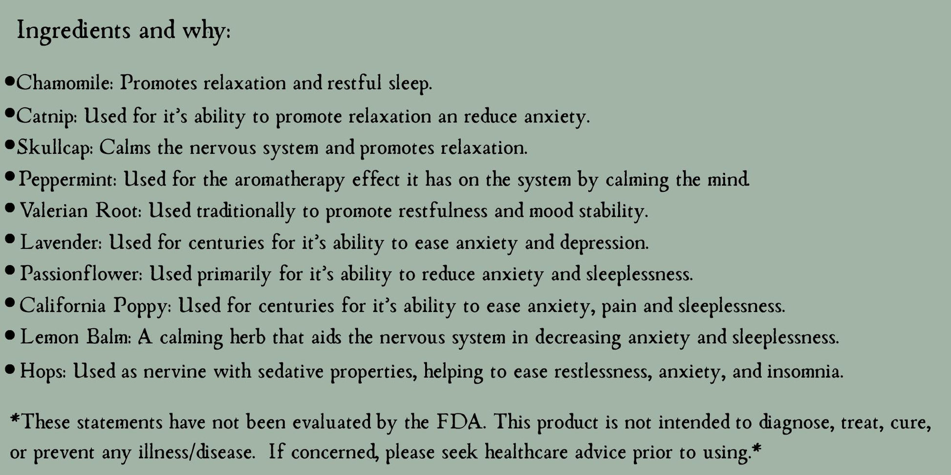 Sleep Like The Dead Herbal Tea Blend • Sleep Aid • Organic • 1oz