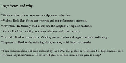 Headache Relief Herbal Tincture • Organic Herbs • 1oz