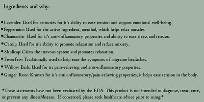 Headache Relief Herbal Tea Blend • Organic Herbs • 1 oz