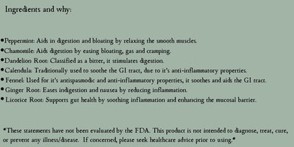 Digestive Aid Herbal Tea Blend • Organic Herbs • 1 oz